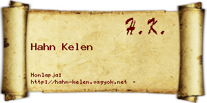 Hahn Kelen névjegykártya